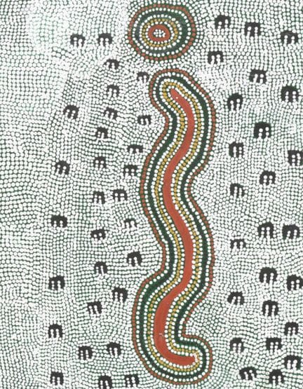 Paddy Japaltjarri (XXe siècle) Sans titre, huile s