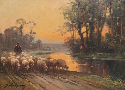 B. Langevin (XXe siècle) « Berger et ses moutons a