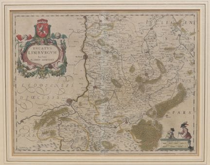 Carte colorée du Limbourg méridional, gravure de 1