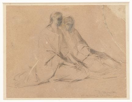 Domenico Morelli (1823-1901) Étude de deux femmes,