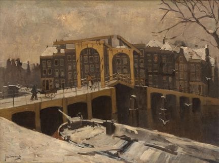 Jan Korthals (1916-1972) Vue du Magere Brug sous l