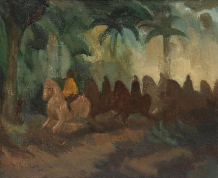 Toon Kelder (1894-1973) Cavaliers à cheval, huile 