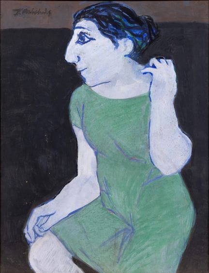 Theo Michels (1908-1981) Portrait d'une femme, gou