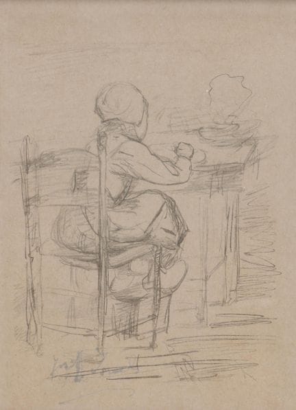 Jozef Israels (1824-1911), « Jeune fille à une tab