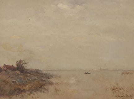 Jac. Dekker (XXe siècle) Vue urbaine hivernale, av