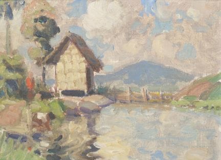 Hal Wichers (1893-1968) Maisons au bord de l'eau, 