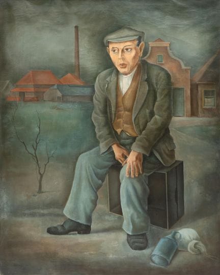 Henk Poesiat (1913-1976) Portrait d'un homme, huil