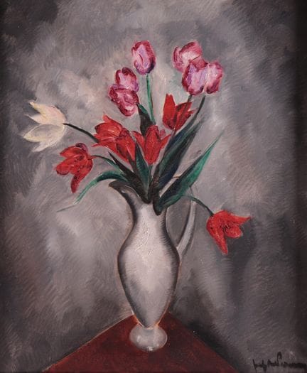 Jef de Pauw (1888-1930)Tulipes dans un vase blanc 