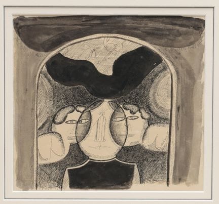 Jan Roeland (1935-2016) Dessin à l'encre représent