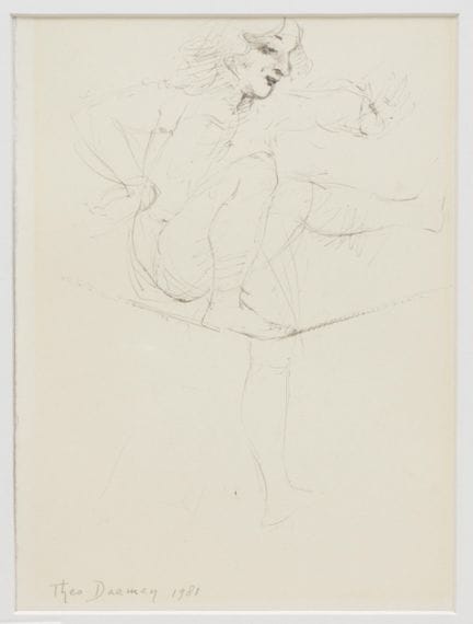 Theo Daamen (né en 1939) : dessin au crayon et deu