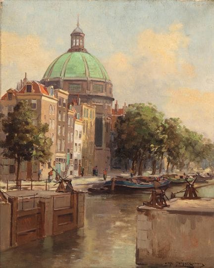 Jan Knikker Jr. (1911-1990) Vue sur le Singel avec