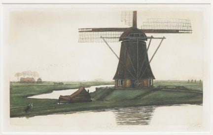 Tjeerd Bottema (1884-1940) « Moulin près de Waterg