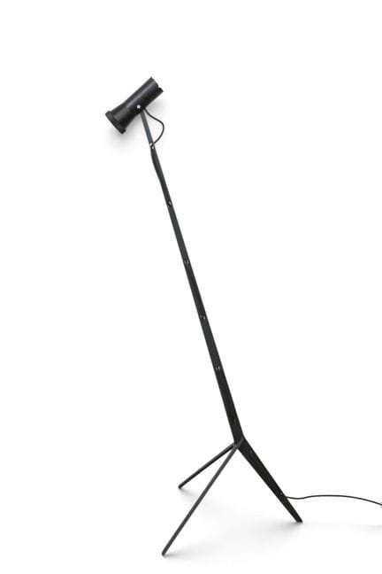 Lampada da lettura in acciaio nero su treppiede, h