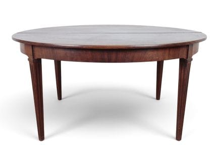 Mesa ovalada de caoba con encaje deslizante, de es