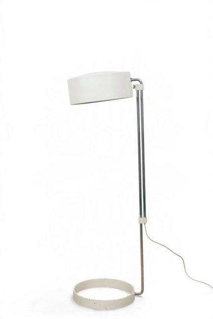 Lampada da terra in acciaio cromato, design anni '