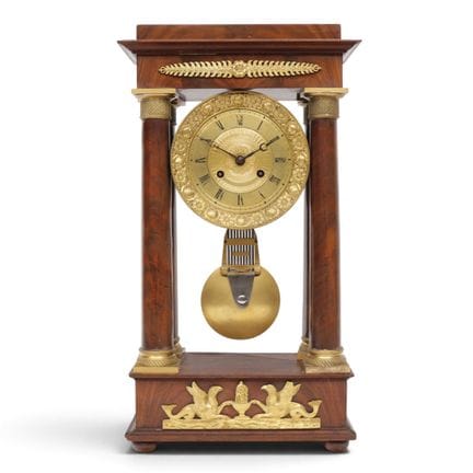 Francia, reloj de columna de madera de caoba, haci