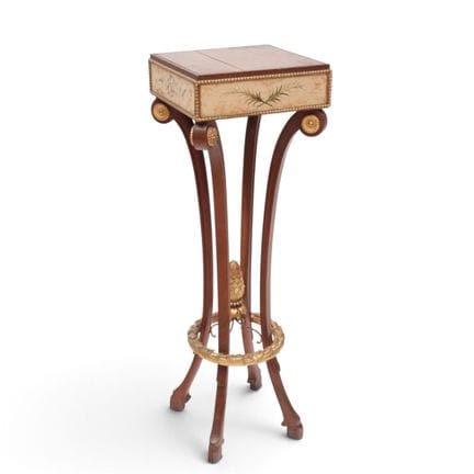 Lampada a stelo in legno di mogano in stile Luigi 