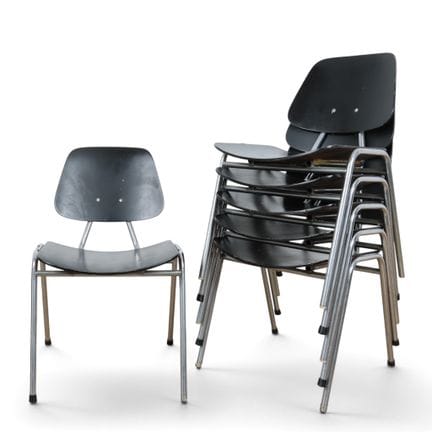Thonet, set di sei sedie "ST701". Tubi in acciaio 