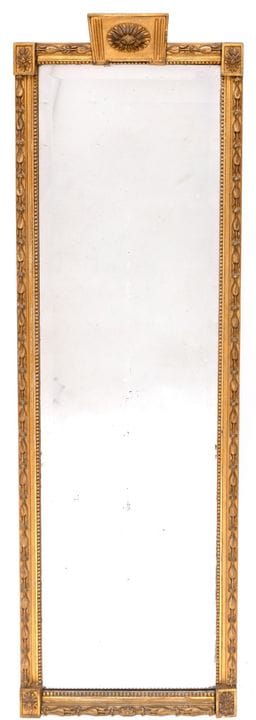 Specchio da salotto con vetro a faccette, in corni