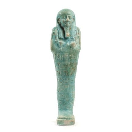 Egipto, un ushabti de fayenza azul, Período Tardío