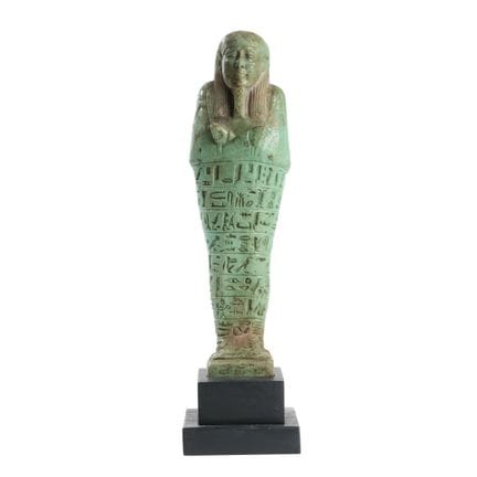Egipto, un ushabti de faience azul verdoso de gran