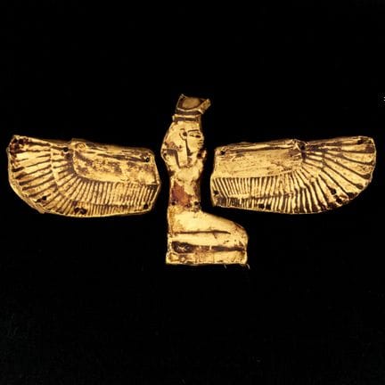 Egipto, una rara Isis alada de oro, desde finales 