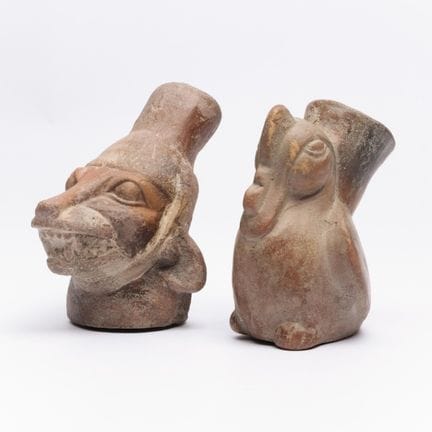 Peru, Moche IV, ca. 500–700 CE, two small animal-s