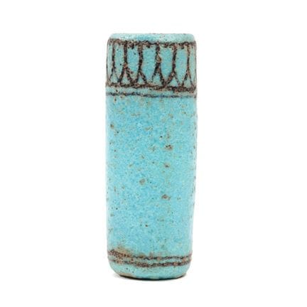 Egitto, raffinato contenitore per kohl in faience 