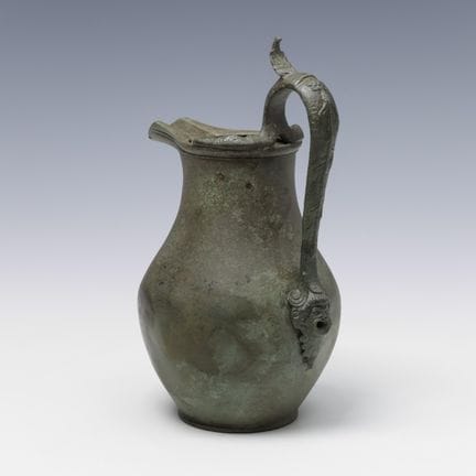 A Roman thick bronze ewer, olpe, 1st century CE; t