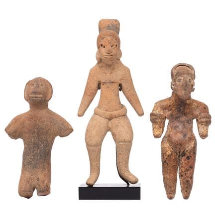 Western Mexico, three terracotta figures, ca. 300 