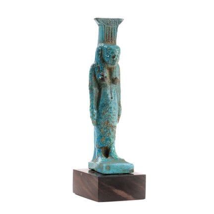 Egitto, statuetta in faience blu raffigurante la d