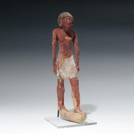 Egipto, figura de madera pintada de un funcionario