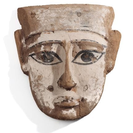 Egipto, gran máscara funeraria de madera, período 