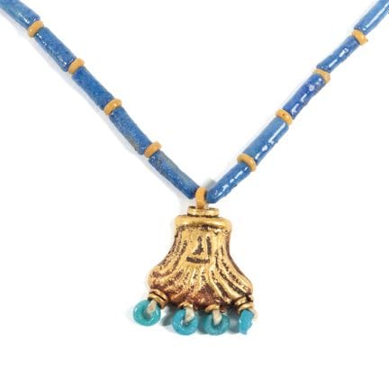 Egitto, collana in faience blu lavanda, periodo di