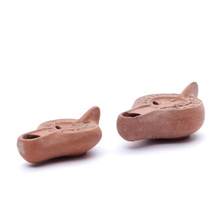 A pair of Terra Chiara Roman oil lamps, 1st–4th ce