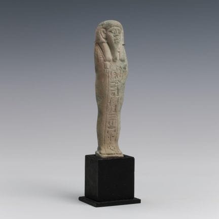 Egitto, un raffinato ushabti in faience azzurro ch