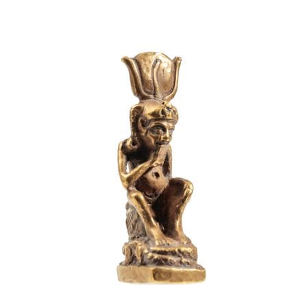 Egipto, figura amuleto de oro de Harpócrates, apro