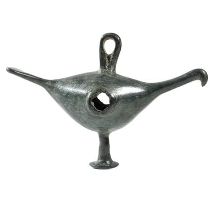 Amuleto griego de bronce con forma de pájaro, apro