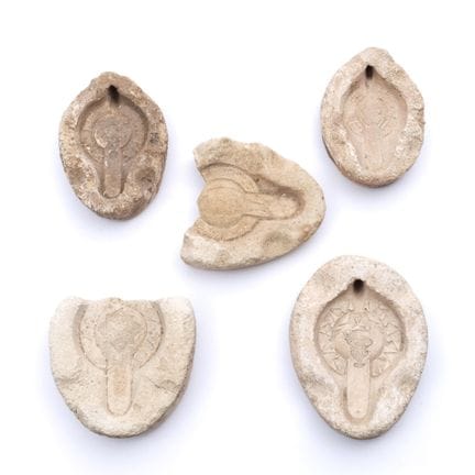 Five half-molds for Roman oil lamps, 3rd–5th centu