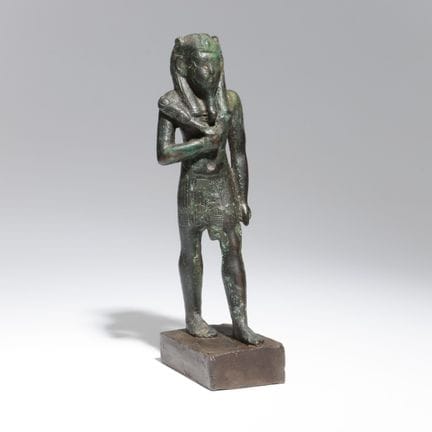 Egitto, statuetta in bronzo di Nefertem, XXVI dina