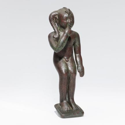 Egitto, statua in bronzo di Harpocrate, Periodo Ta
