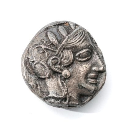 Un tetradracma de plata de Atenea, 449-413 a. C.; 