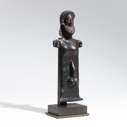 Una estatua griega de bronce de una herma, de alre