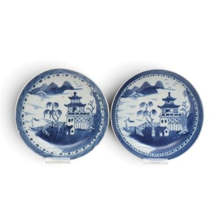 China, a pair of Canton blue-and-white porcelain s