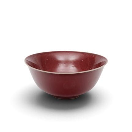 China, eine kupferrot glasierte Schale, 18.–19. Ja