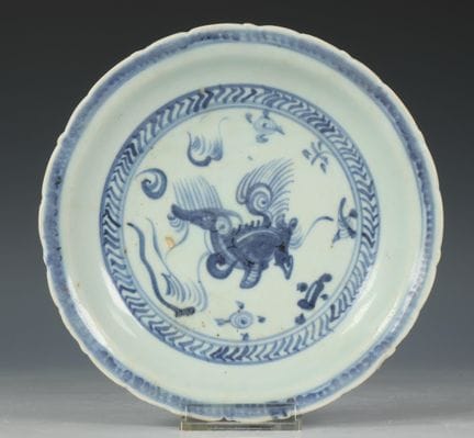 China, a blue and white dish, Ming dynasty, 17th c