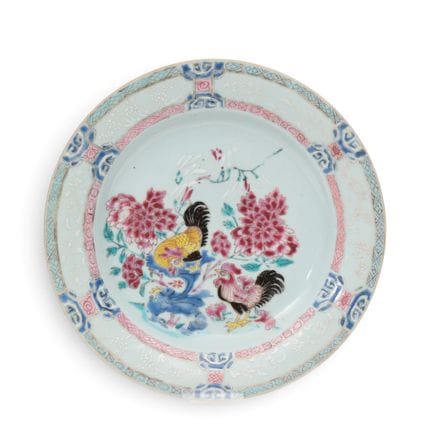 China, a famille rose porcelain "double cockerel" 