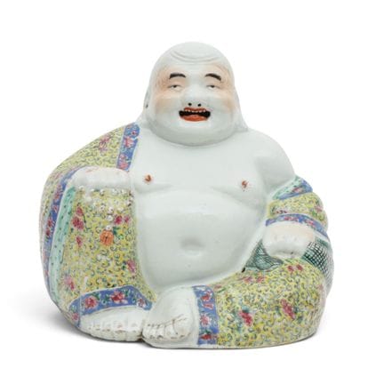 Chine, figurine de Budai en « famille rose », débu