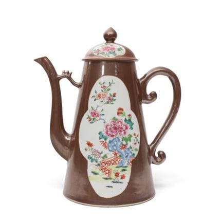 China, eine Kaffeekanne und ein Deckel aus Porzell