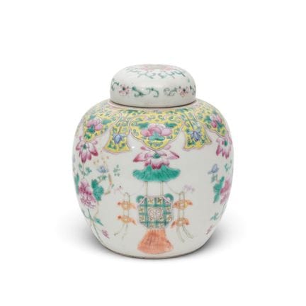 China, a famille rose ginger jar and lid, late 18t
